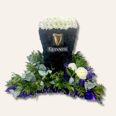 3D Guinness pint-shaped funeral tribute on an 18