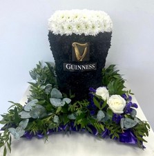 3D Guinness pint-shaped funeral tribute on an 18
