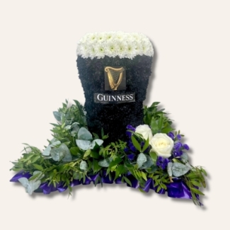 3D Guinness pint-shaped funeral tribute on an 18